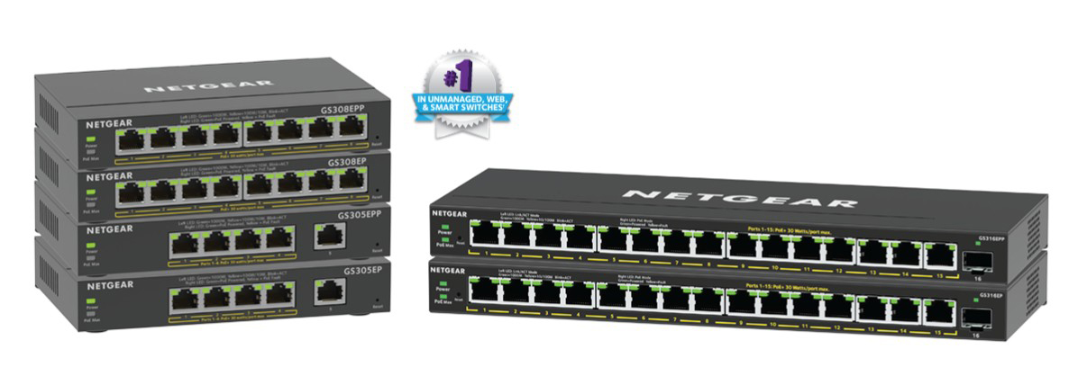 Netgear GS308EPP 8-Port PoE+ Gigabit Ethernet Plus Switch 123W